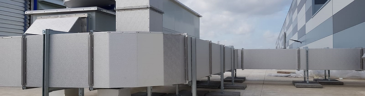 Prefab Ventilatiekanalen op plat dak
